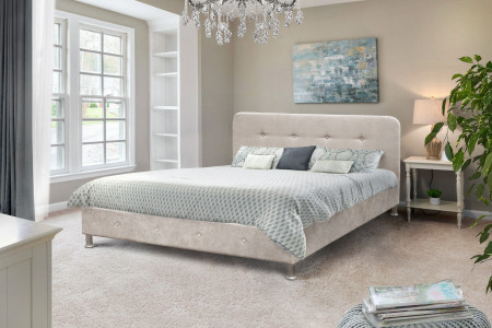 Кровать двуспальная с ламелями BIO- Софт Доминика (бежевый) 