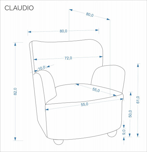 Кресло для отдыха HALMAR CLAUDIO кремовый