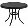 Стол обеденный TYA- Osaka Пластик, Ножки-алюминий, Черный d=110