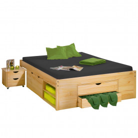 IDEA Многофункциональная двуспальная кровать KLASA 180x200 массив сосны, лак