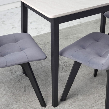 Комплект обеденный Ont- Леонардо 100 серо-бежевый + 4 стула Дарио серые