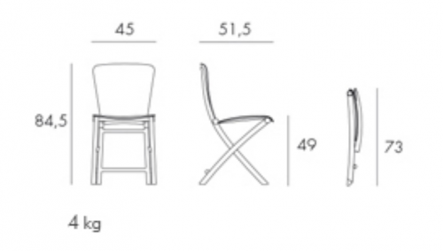 Стул складной из полипропилена Nardi Outdoor DEI- Zac Classic