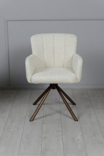 Стул обеденный поворотный TOP- Брюгге (молочный) ноги бронза