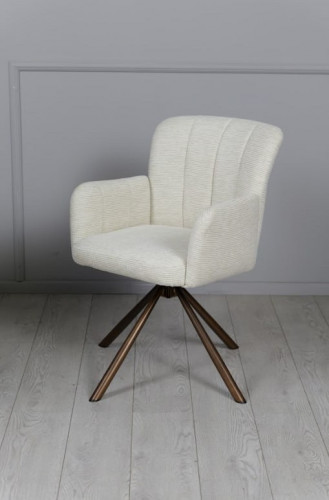 Стул обеденный поворотный TOP- Брюгге (молочный) ноги бронза