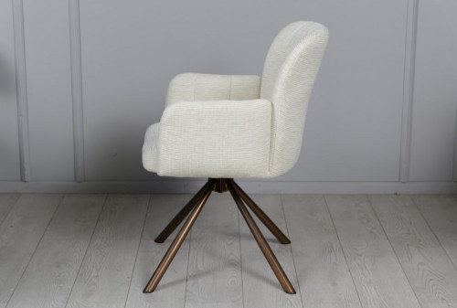 Стул обеденный поворотный TOP- Брюгге (молочный) ноги бронза