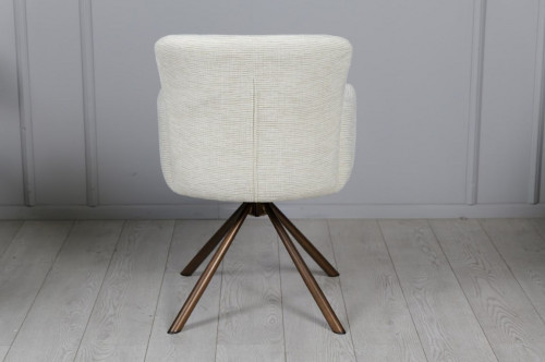 Стул обеденный поворотный TOP- Брюгге (молочный) ноги бронза