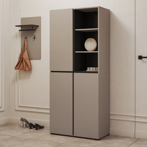 Шкаф на 3 двери в прихожую Helvetia CROSS 24CWMY88 (конго-черный)