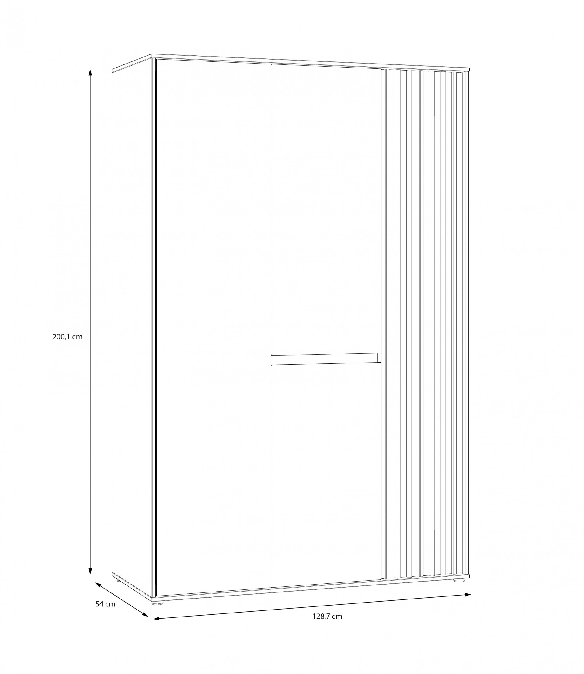 Шкаф на 3 двери Forte ELISTON EGMS831 (дуб Маувелла/песочный)