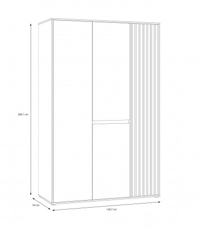 Шкаф на 3 двери Forte ELISTON EGMS831 (дуб Маувелла/песочный)