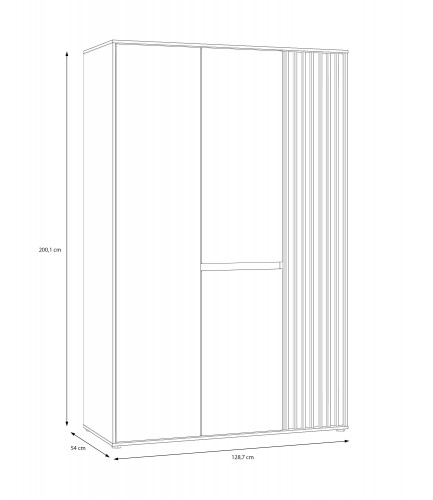 Шкаф на 3 двери Forte ELISTON EGMS831 (дуб Маувелла/песочный)