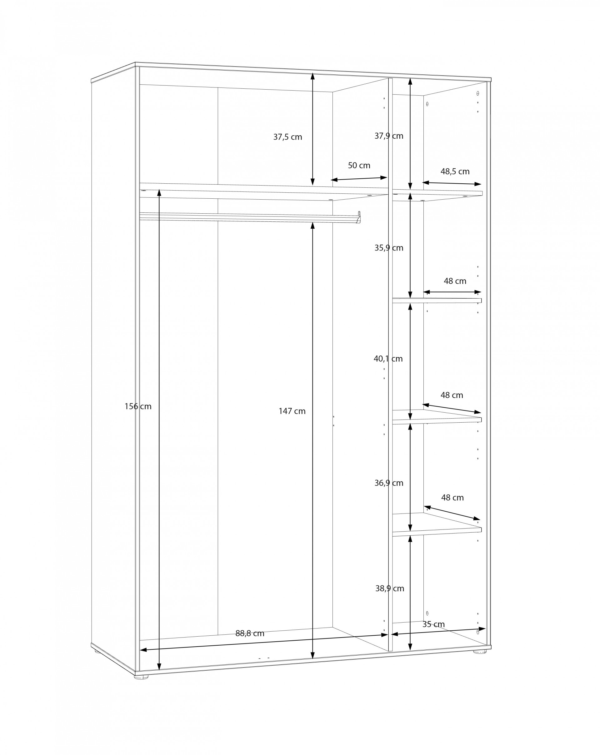 Шкаф на 3 двери Forte ELISTON EGMS831 (дуб Маувелла/песочный)