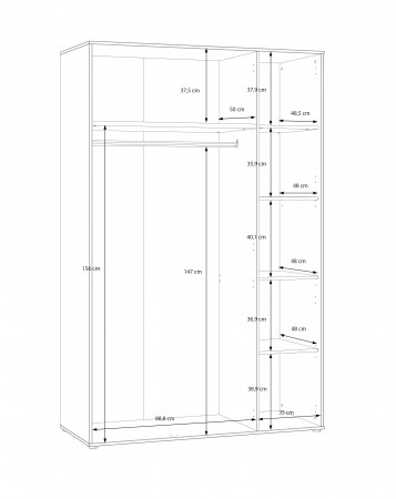 Шкаф на 3 двери Forte ELISTON EGMS831 (дуб Маувелла/песочный)