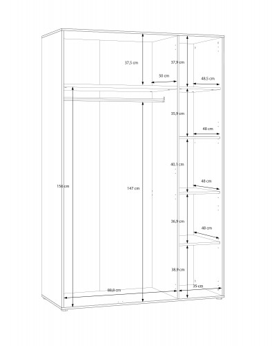 Шкаф на 3 двери Forte ELISTON EGMS831 (дуб Маувелла/песочный)