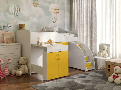Кровать-комната + стол VRN- Bed Room 5 (желтый)