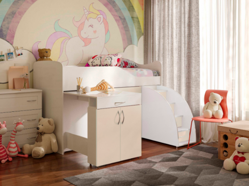 Кровать-комната + стол VRN- Bed Room 5 (сакура)