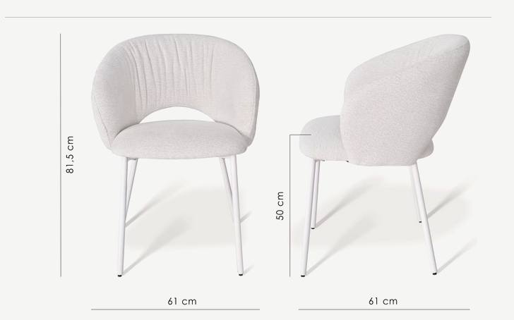 Стул обеденный с подлокотниками CRV- Emma Savanna beige white base 