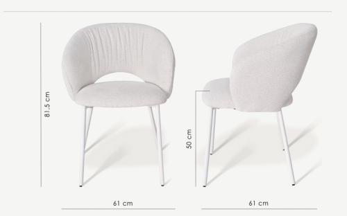 Стул обеденный с подлокотниками CRV- Emma Savanna beige white base 