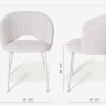Стул обеденный с подлокотниками CRV- Emma Savanna beige white base 