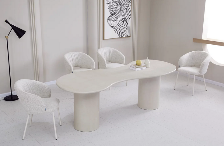 Стул обеденный с подлокотниками CRV- Emma Savanna beige white base 