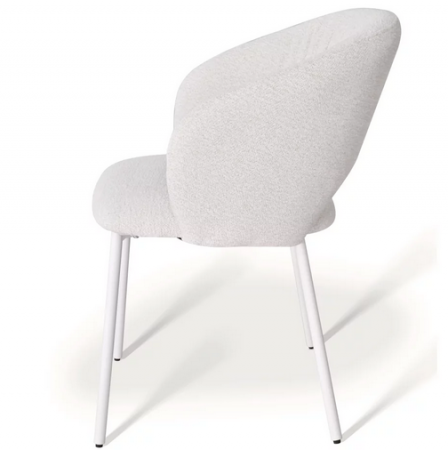 Стул обеденный с подлокотниками CRV- Emma Savanna beige white base 