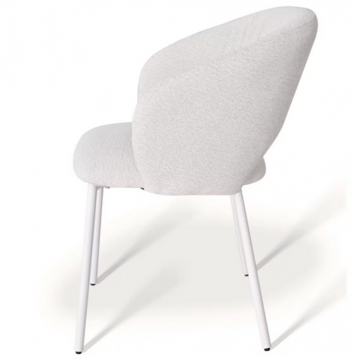 Стул обеденный с подлокотниками CRV- Emma Savanna beige white base 