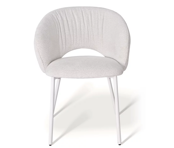 Стул обеденный с подлокотниками CRV- Emma Savanna beige white base 