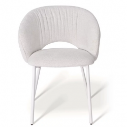 Стул обеденный с подлокотниками CRV- Emma Savanna beige white base 