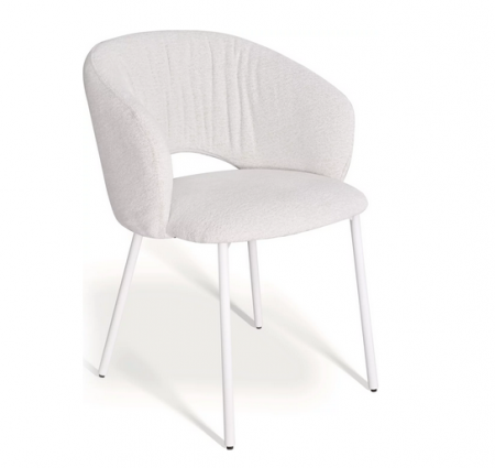 Стул обеденный с подлокотниками CRV- Emma Savanna beige white base 