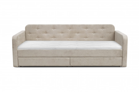 Кровать с двумя ящиками 80х200 см BIO- Софт Малибу (бежевый)