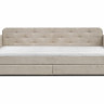 Кровать с двумя ящиками 80х200 см BIO- Софт Малибу (бежевый)