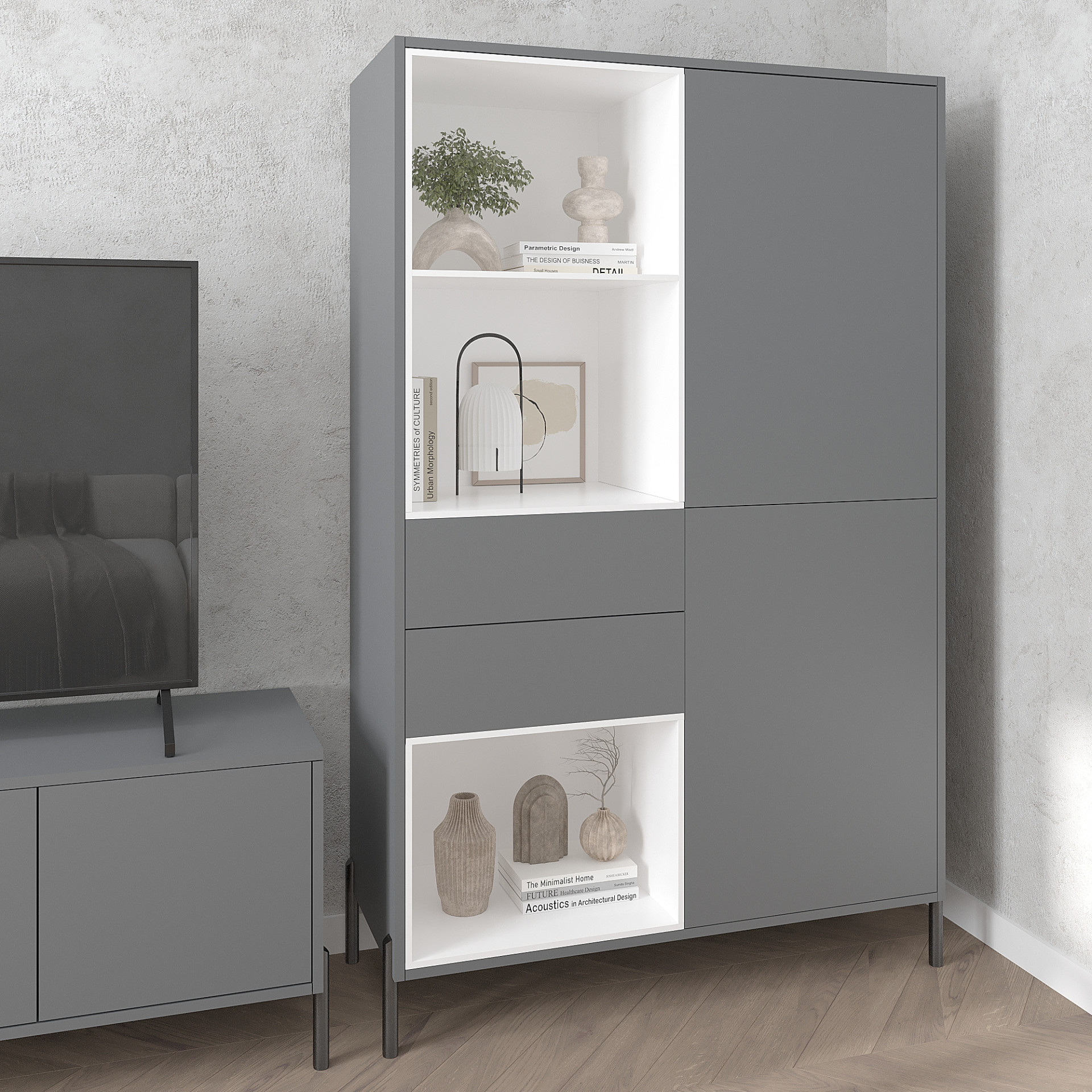 Шкаф-буфет 173х100х40 см KOD- ШК-1 Норди