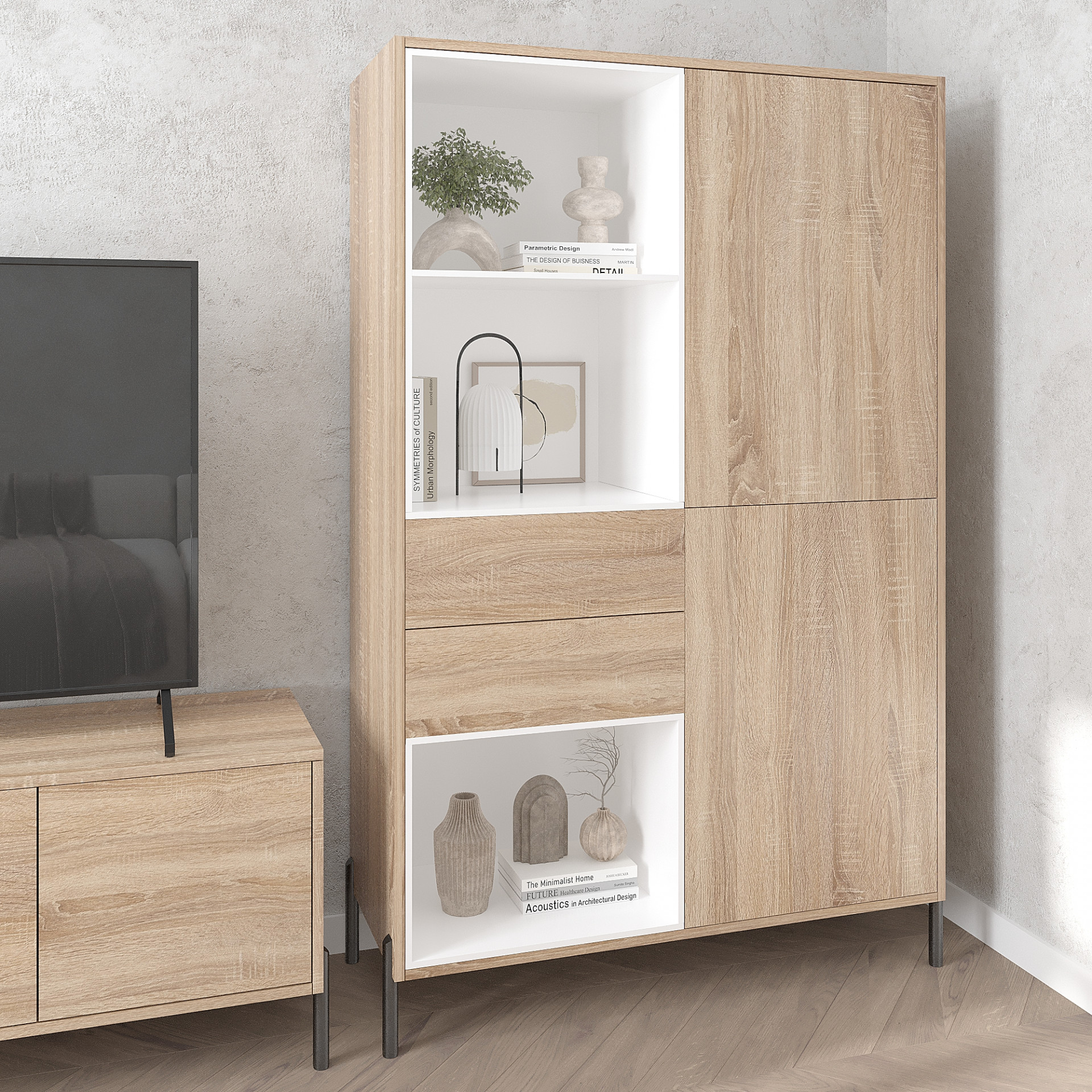 Шкаф-буфет 173х100х40 см KOD- ШК-1 Норди