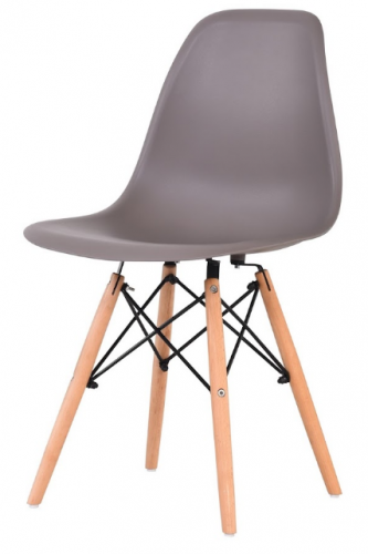 Стул из полипропилена c деревянными ножками VTR- EAMES CHAIR M-05 (мокко) 