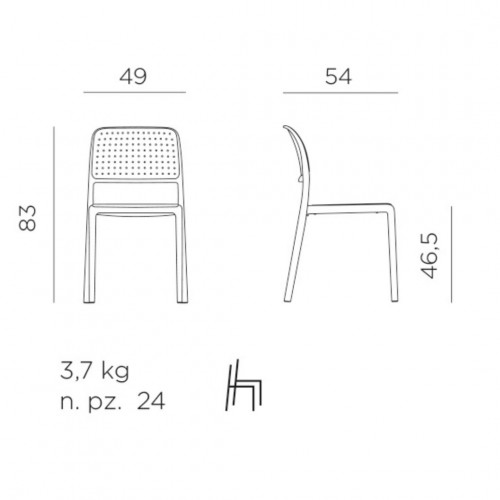 Стул из полипропилена Nardi Outdoor DEI- BORA BISTROT (голубой, зеленый)