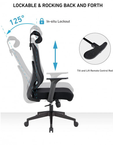 Крісло для оператора LUX- GO-SIT 645-1A BLACK / GREY ергономічне