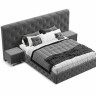 Кровать с механизмом VRN- "Oscar PLUS" + 2 тумбы  (темно-серый, мраморный)