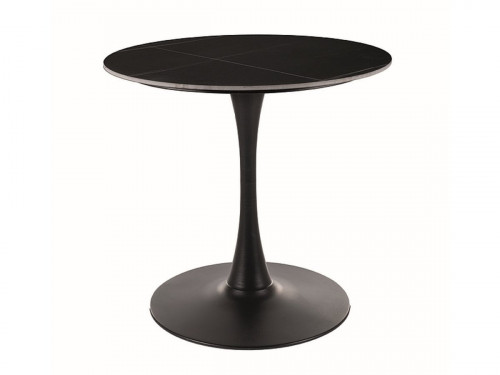 Стол из керамики SIGNAL Espero Ø 80см в черном матовом цвете 