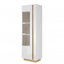 Витрина высокая Perfect Home Arco (Marco) 1D1W/60 белый глянец/дуб грандсон