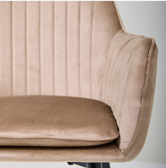 Кресло обеденное модерн MFF- Paula-C вельвет капучино