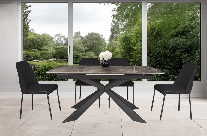 Стол обеденный модерн super premium ceramic Evro- Oregon T7065 Grey Gloss ceramic C20