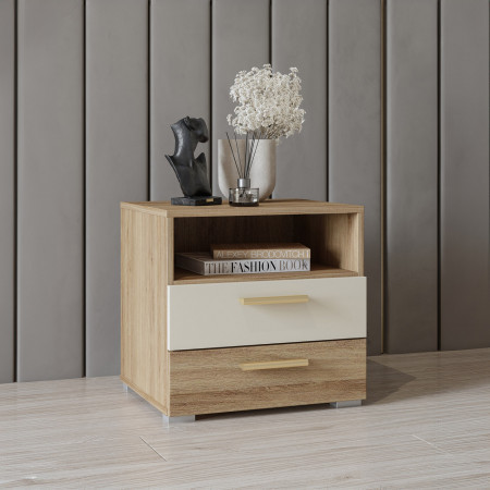 Тумбочка прикроватная Helvetia VERTINA 24DBNH22 (дикий дуб / дуб-песочно-бежевый)