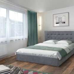 Кровать с подъемным механизмом 160х200 см BIO- Софт Мишель (серый)