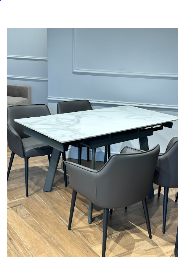 Стол обеденный керамический VTR- TM-80  каса вайт/серый