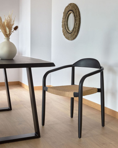 Стул Kave Home GLYNIS CC2034CP46 (черный/бежевый)