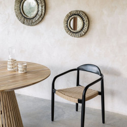 Стул Kave Home GLYNIS CC2034CP46 (черный/бежевый)