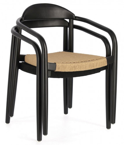 Стул Kave Home GLYNIS CC2034CP46 (черный/бежевый)