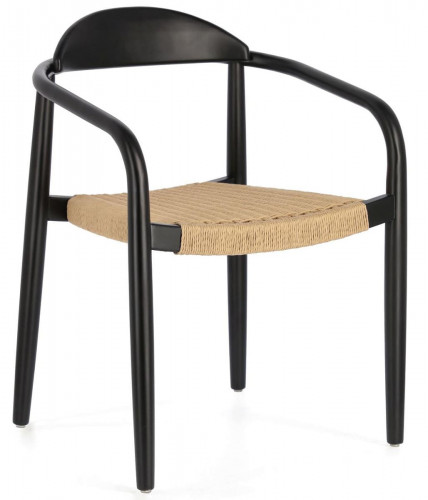 Стул Kave Home GLYNIS CC2034CP46 (черный/бежевый)
