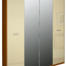 Шкаф MRK- Белла 4 двери Глянец ваниль+вишня бюзум/зеркало