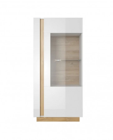 Витрина низкая Perfect Home Arco (Marco) 1D1W/72 белый глянец/дуб грандсон