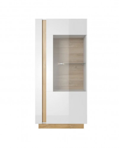 Витрина низкая Perfect Home Arco (Marco) 1D1W/72 белый глянец/дуб грандсон